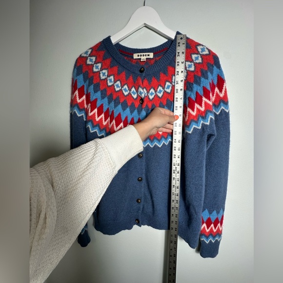 Boden Edie  Fair Isle  Cardigan Size Medium - Picture 12 of 16